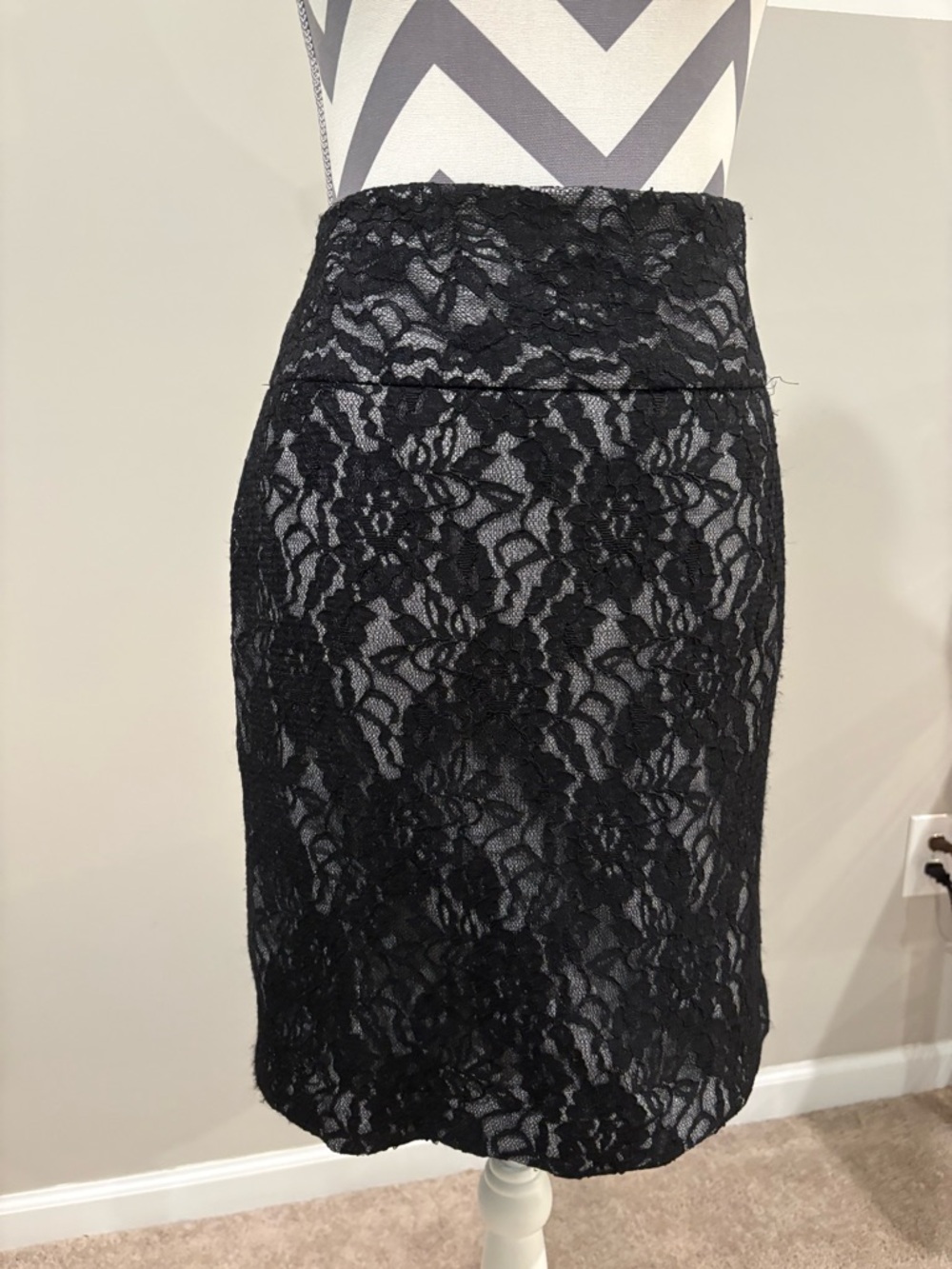 The Limited Black Lace Pencil Skirt